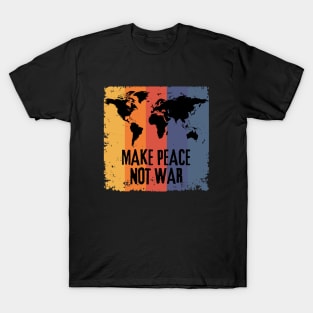 Make Peace Not War World Map T-Shirt